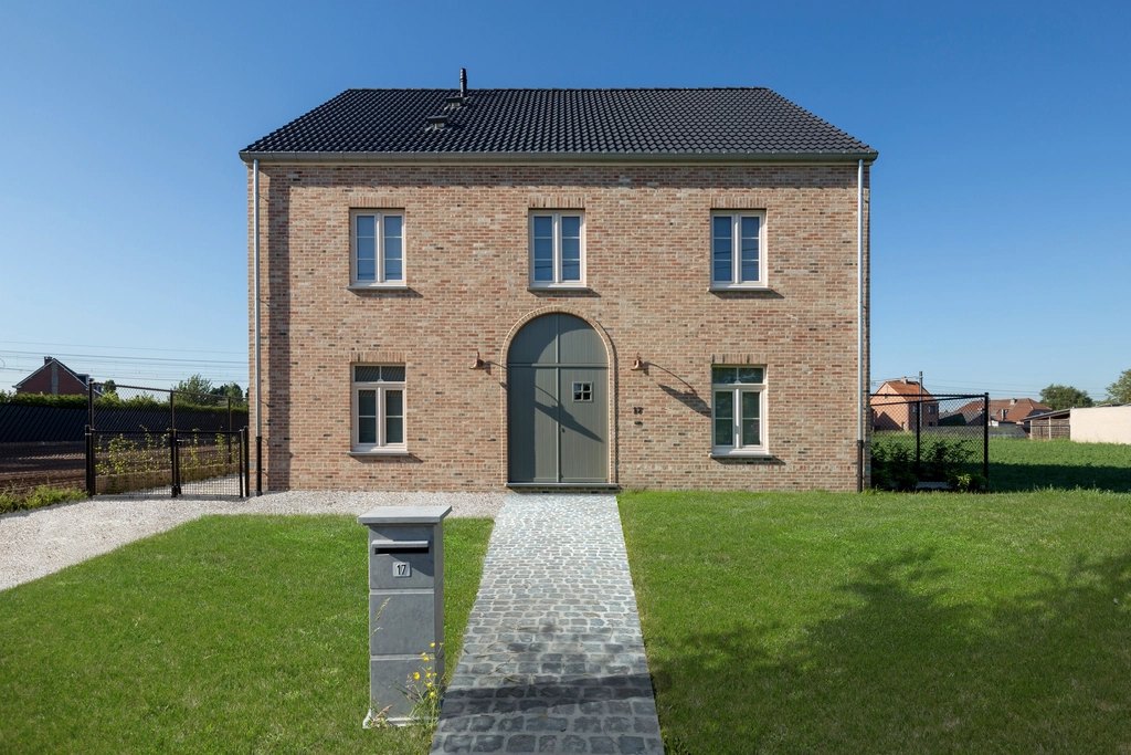 Modern brick house, real estate